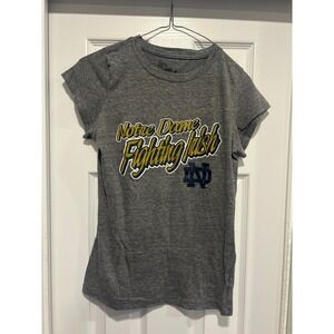 5th & Ocean Notre Dame Fighting Irish Heather Gray Graphic T-Shirt Womens Large